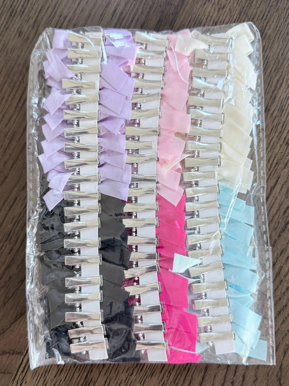 NWT - Set of 60 Mini Hair Bows - Pastel Multi-Color Pack